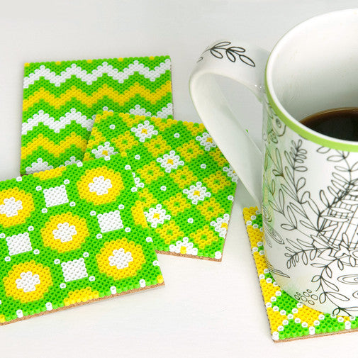 Mini Beads Lemon-Lime Coasters
