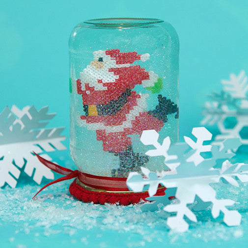 Mini Beads Skating Santa Snow Globe