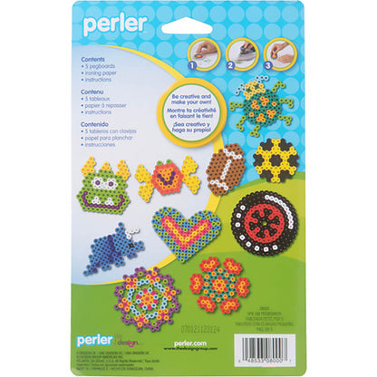 Small Basic Shapes Clear Pegboards - 5 Ct