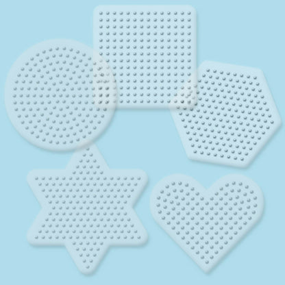 Small Basic Shapes Clear Pegboards - 5 Ct