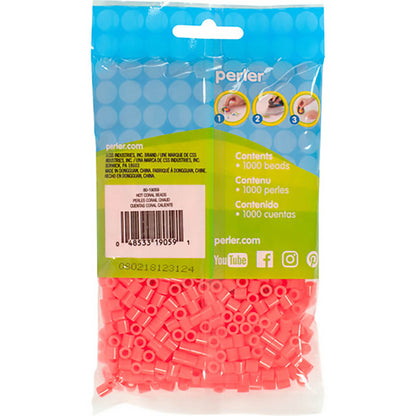 1,000 Perler Beads - Hot Coral